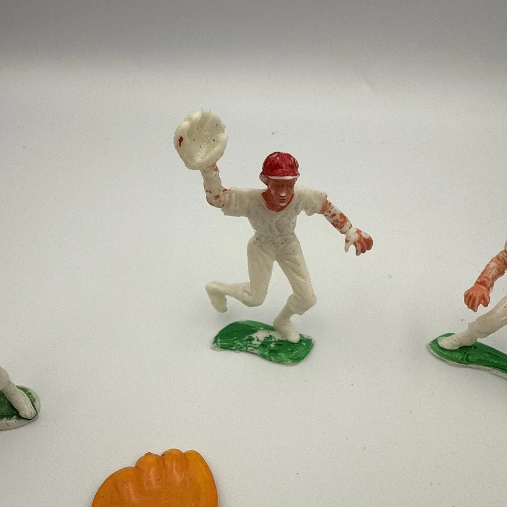 Vintage Baseball Players Cake Topper Figures Made In Hong Kong‎